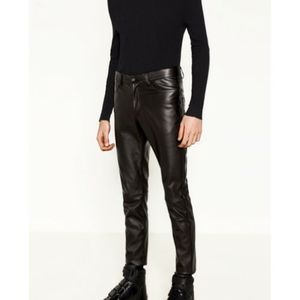 Zara Man Faux Leather Skinny Pants